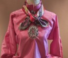 Bunadskjorte, cerise silke Tones Design thumbnail