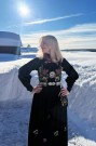 Bunadskjorte, silke Tyrihans Fransk rose, Sort thumbnail