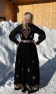Bunadskjorte, silke Tyrihans Fransk rose, Sort thumbnail