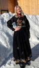 Bunadskjorte, silke Tyrihans Fransk rose, Sort thumbnail