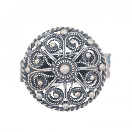 Ring, Filigran, Oksidert, Vossasylv